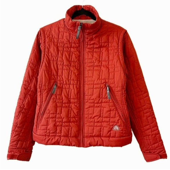 Nike Jackets & Blazers - Nike ACG Women's Orange Quilt Jacket ZipOff Arms Full Zip Thermal Outer Layer XL